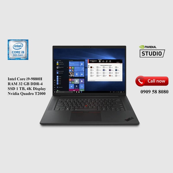 Thinkpad P1 Gen 2, Core i9-9880H, RAM 32 GB, SSD 1TB