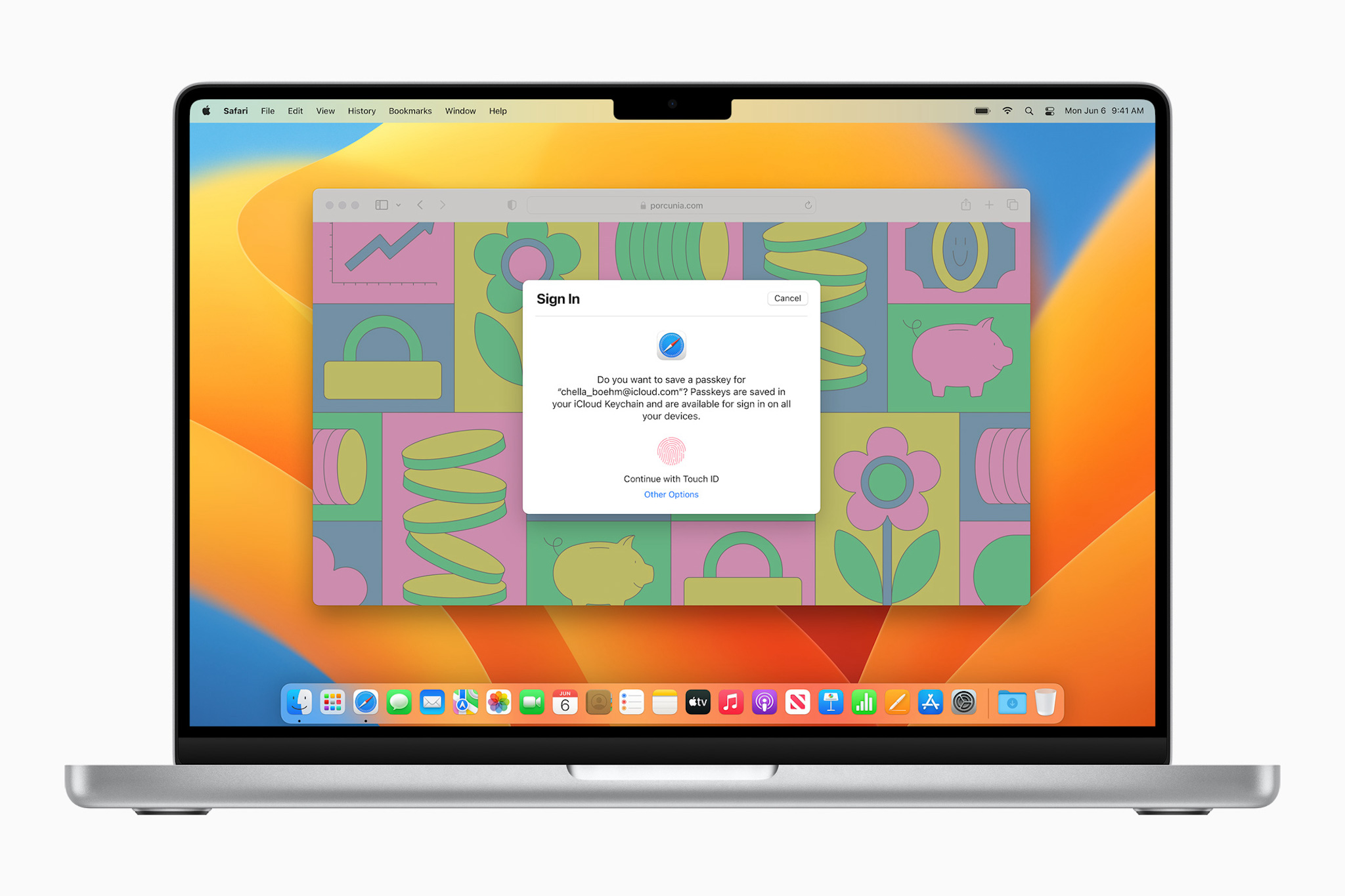 Passkey trên MacOS 13 Ventura