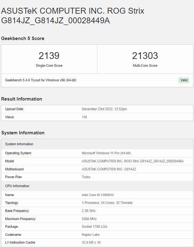 Hiệu năng trên Intel Core i9 13980HX
