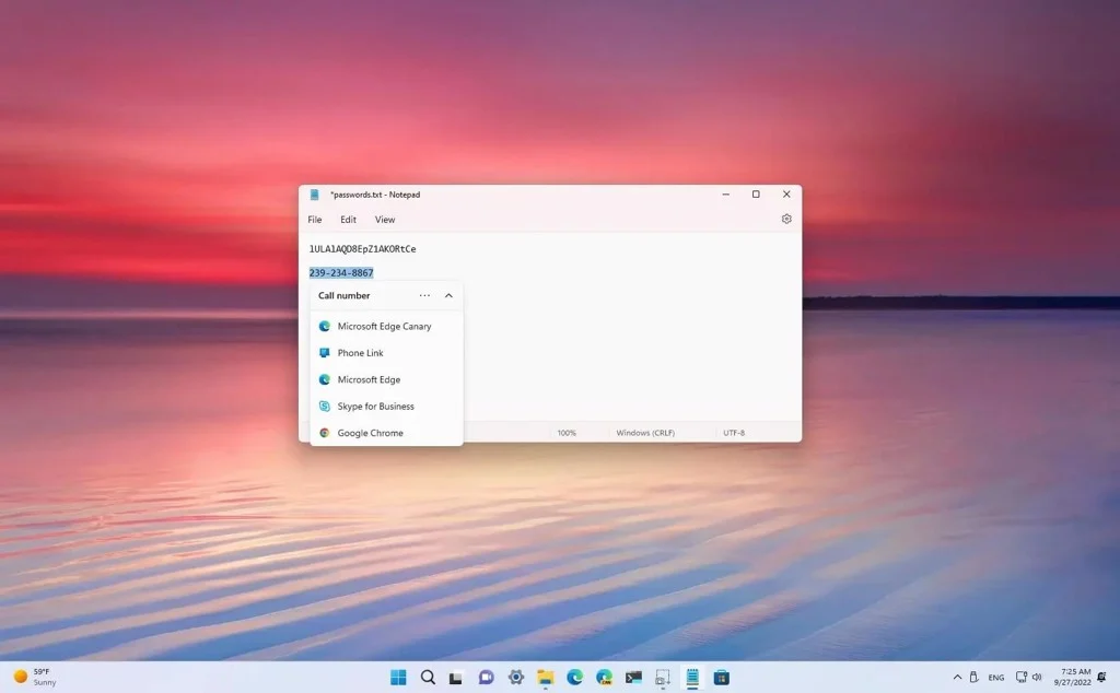 Suggested Actions trên Windows 11 22H2