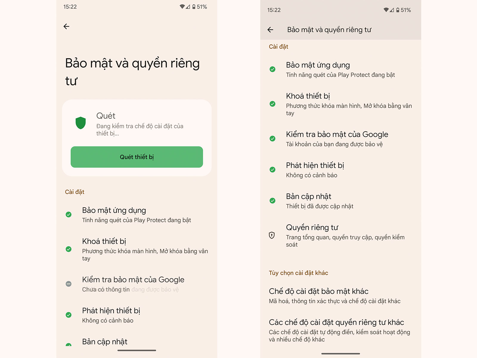 Giao diện cài đặt mới trên Android 14