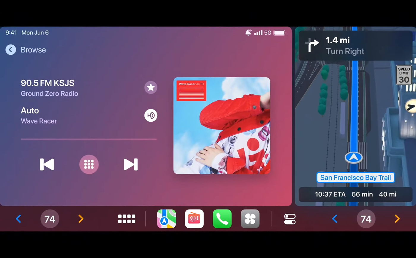 Giao diện trên Apple CarPlay