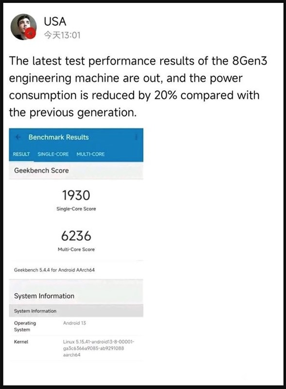 Snapdragon 8 Gen 3 rò rỉ hiệu năng