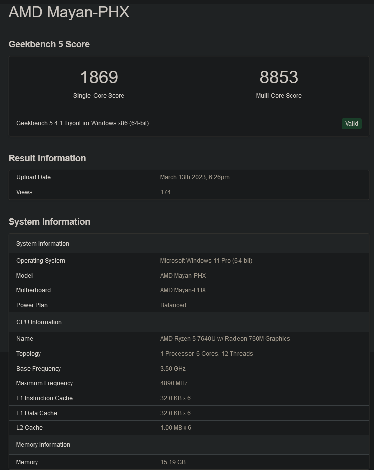 Hiệu năng rò rỉ của AMD Ryzen 5 7640U
