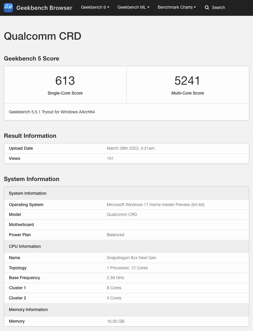 Hiệu năng rò rỉ của Snapdragon 8cx Gen 4