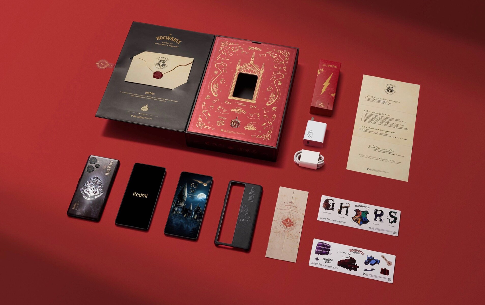 Toàn bộ phụ kiện bên trong Redmi Note 12 Turbo Harry Potter Edition