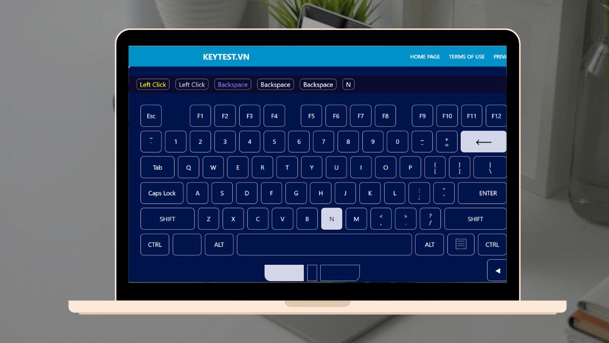 Giao diện trên Keytest.vn