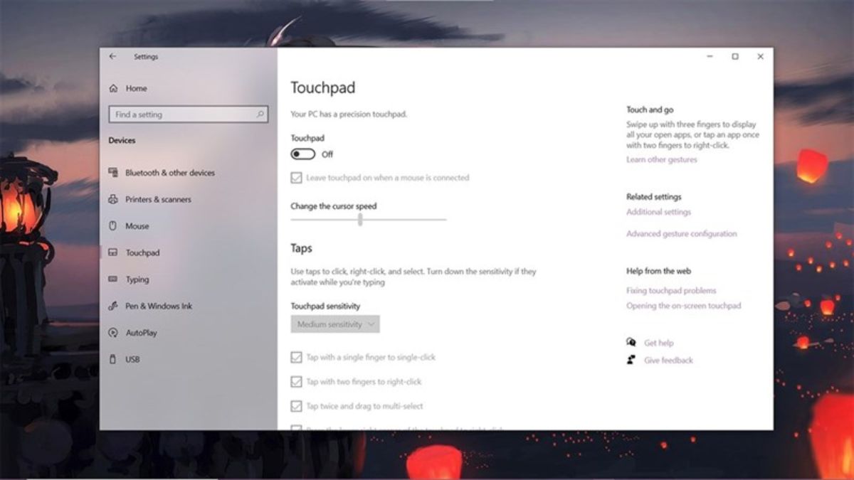 Kiểm tra Touchpad