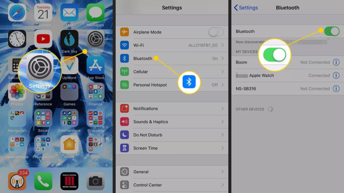 Setting - Bluetooth - On