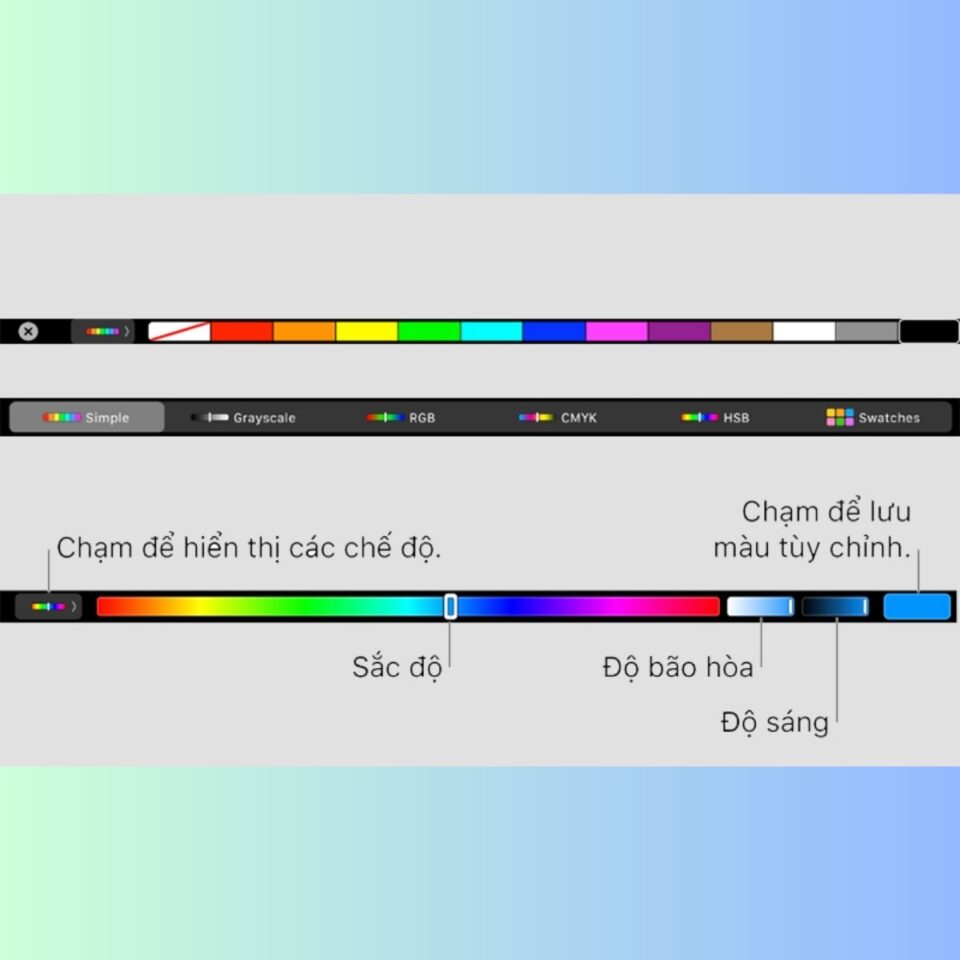 Thay đổi màu sắc trên Touchbar