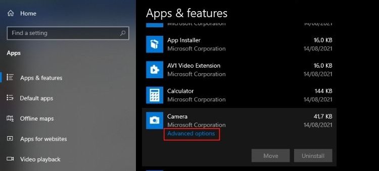 Advanced options
