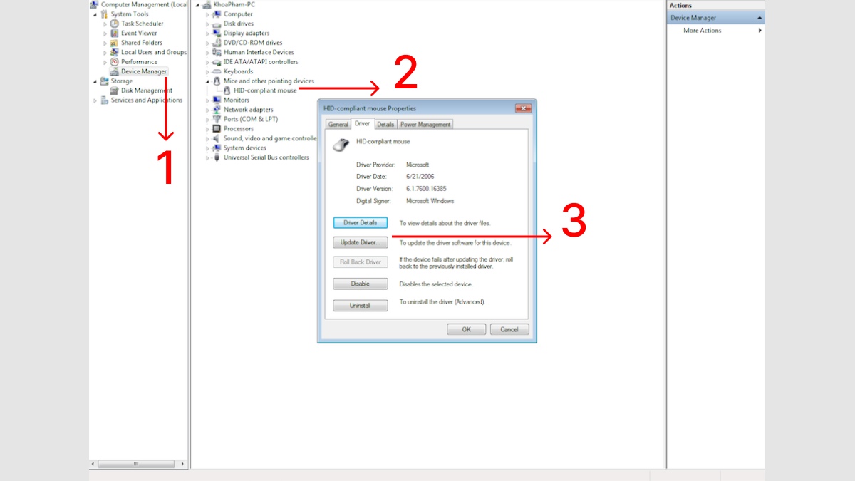 Cập nhật lại Driver chuột cảm ứng