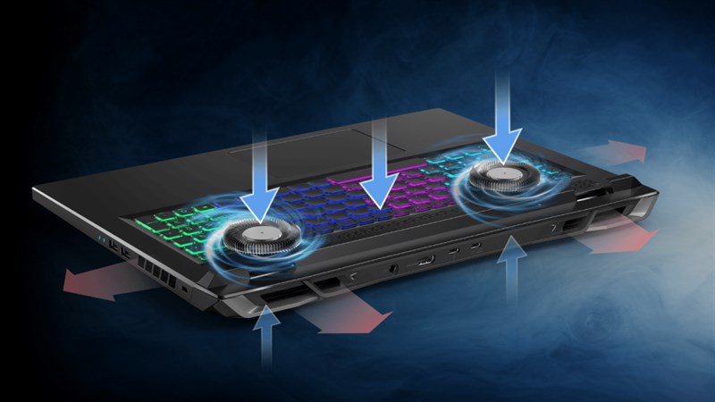 Hệ thống tản nhiệt trên Acer Nitro 17 Phoenix 