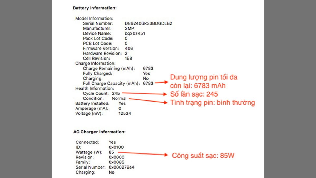 Kiểm tra pin của MacBook