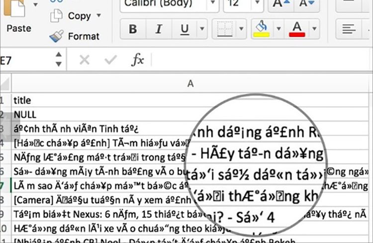 Sao chép đoạn văn bị lỗi