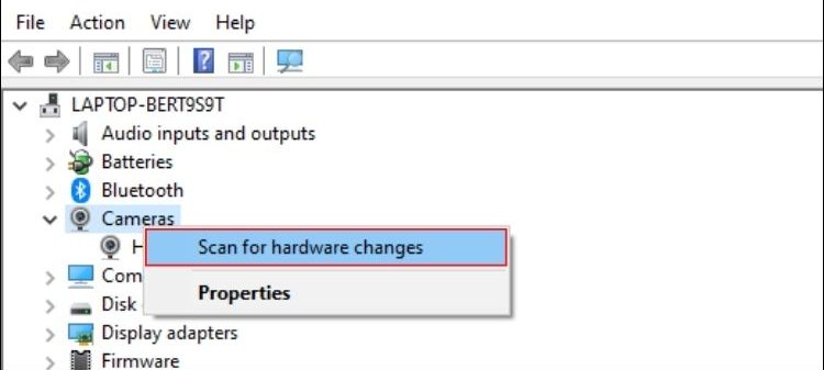 Scan for hardware changes