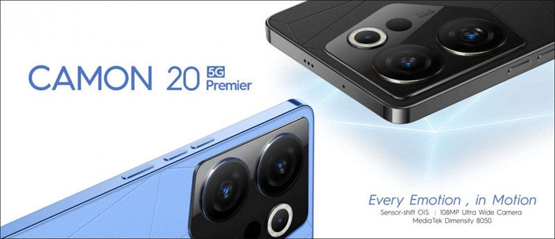Tecno Camon 20 Premier ra mắt: Thiết bị đầu tiên trang bị Dimensity 8050
