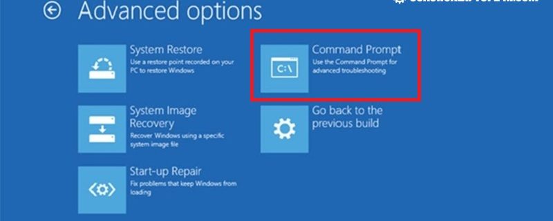 Chọn Command Prompt để sửa lỗi Automatic Repair Win 10