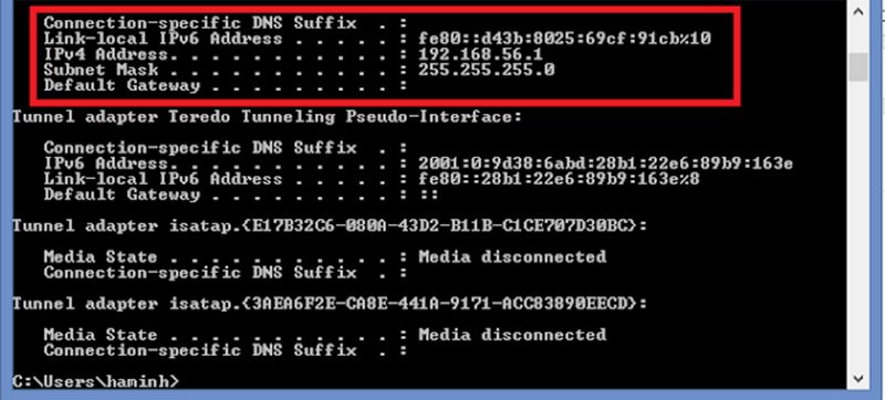 Địa chỉ IP của máy tính