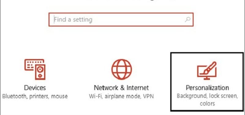 Mở settings trên win 10