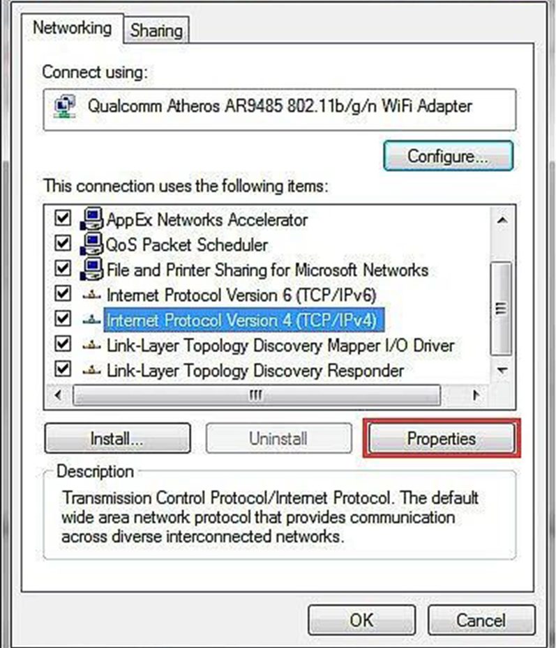 Nhấn chọn TCP/IPv4