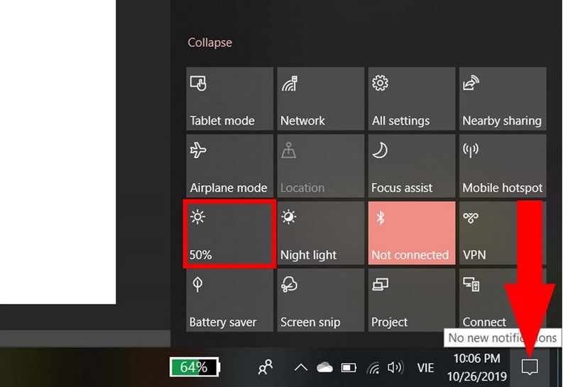 Tăng độ sáng màn hình laptop dell bằng thanh trượt