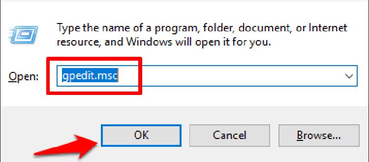 Truy cập Local Group Policy Editor