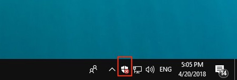 Ấn vào biểu tượng Windows Security