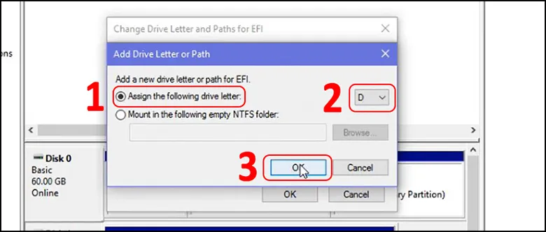 Assign the following drive letter