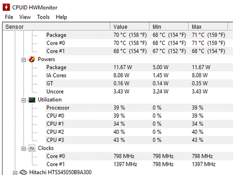 CPUID HWMonitor