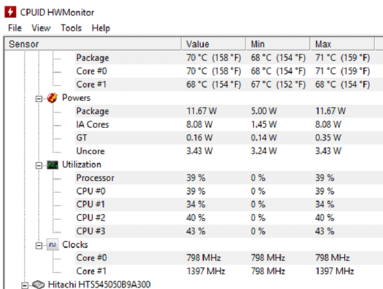 CPUID HWMonitor