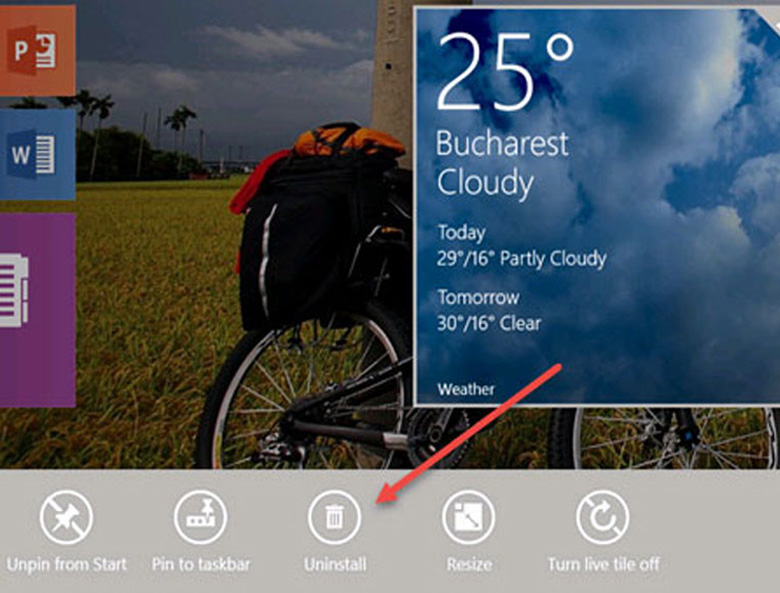 Gỡ ứng dụng cài đặt từ Microsoft Store và chương trình từ màn hình Start