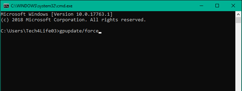 Lệnh gpupdate force