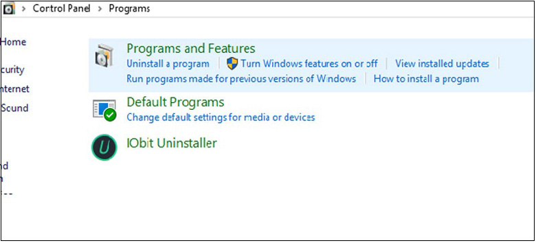 Programs and Features
