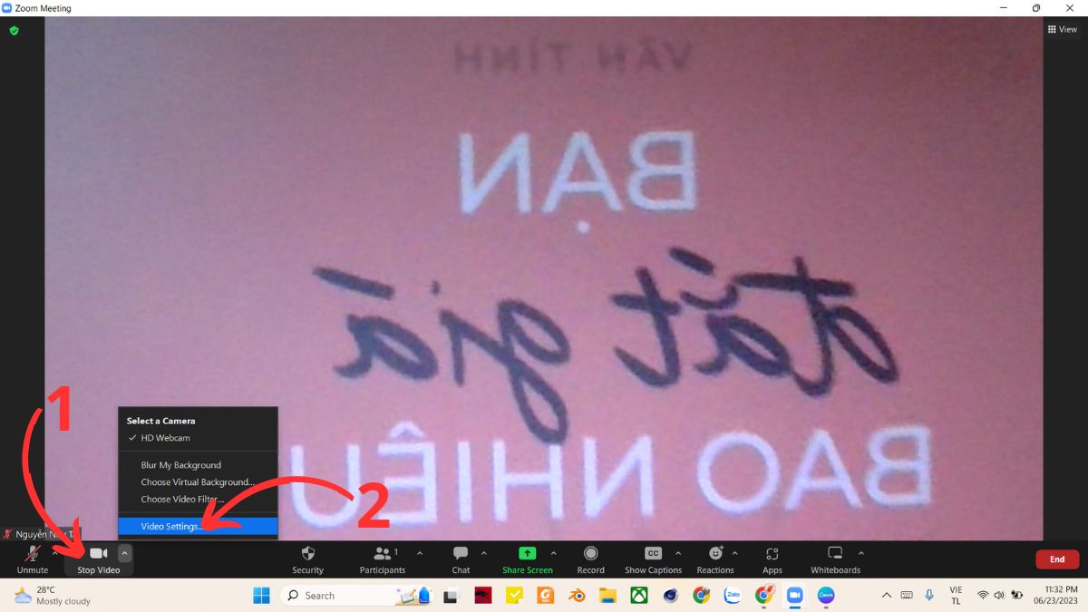 Stop video - Video Settings