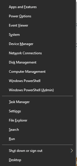 Click chuột vào biểu tượng pin ở góc phải màn hình hoặc sử dụng tổ hợp phím "Windows + X"