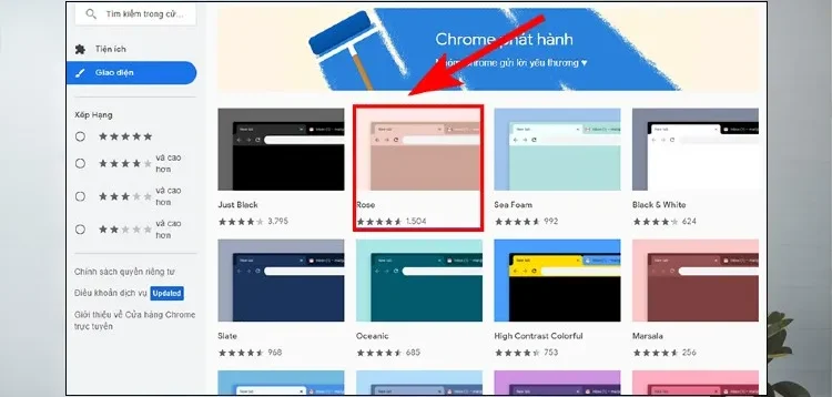 Chọn hình chủ đề yêu thích như là 1 cách thay đổi igiao diện Google Chrome của bạn