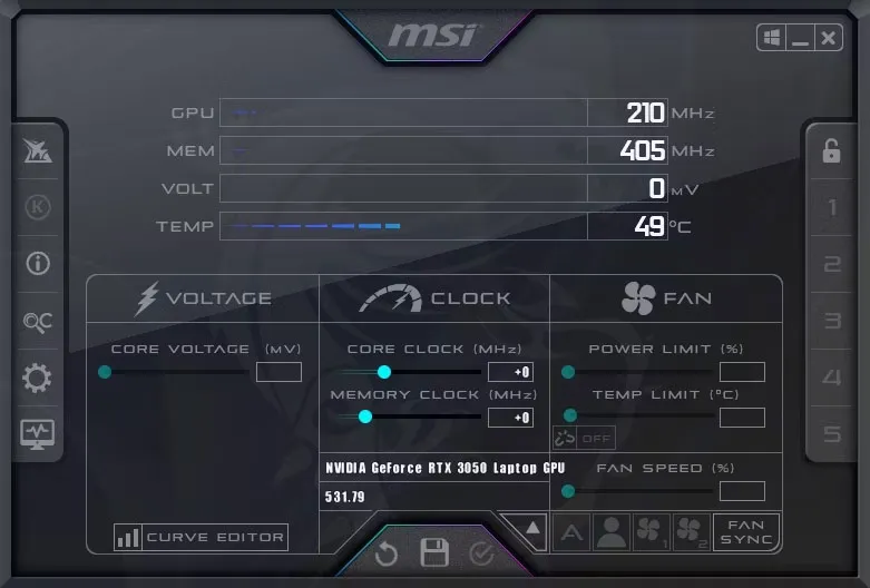 Trang chủ MSI Afterburner