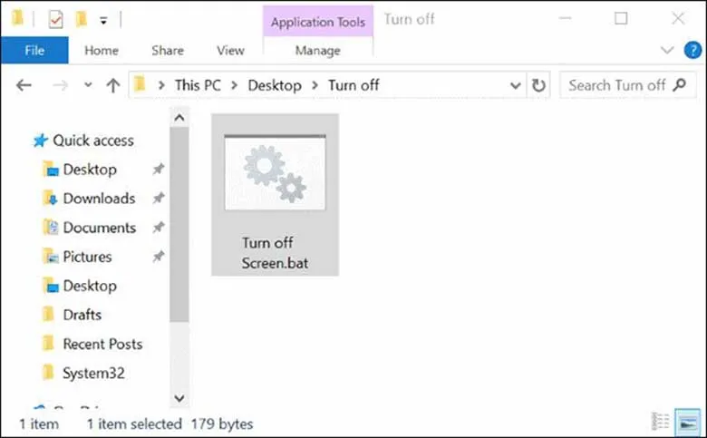 Tắt màn hình laptop bằng Turn off Screen