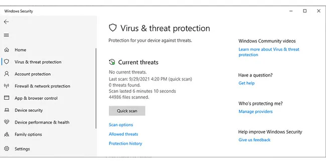 Quét virus để chạy ứng dụng như bình thường