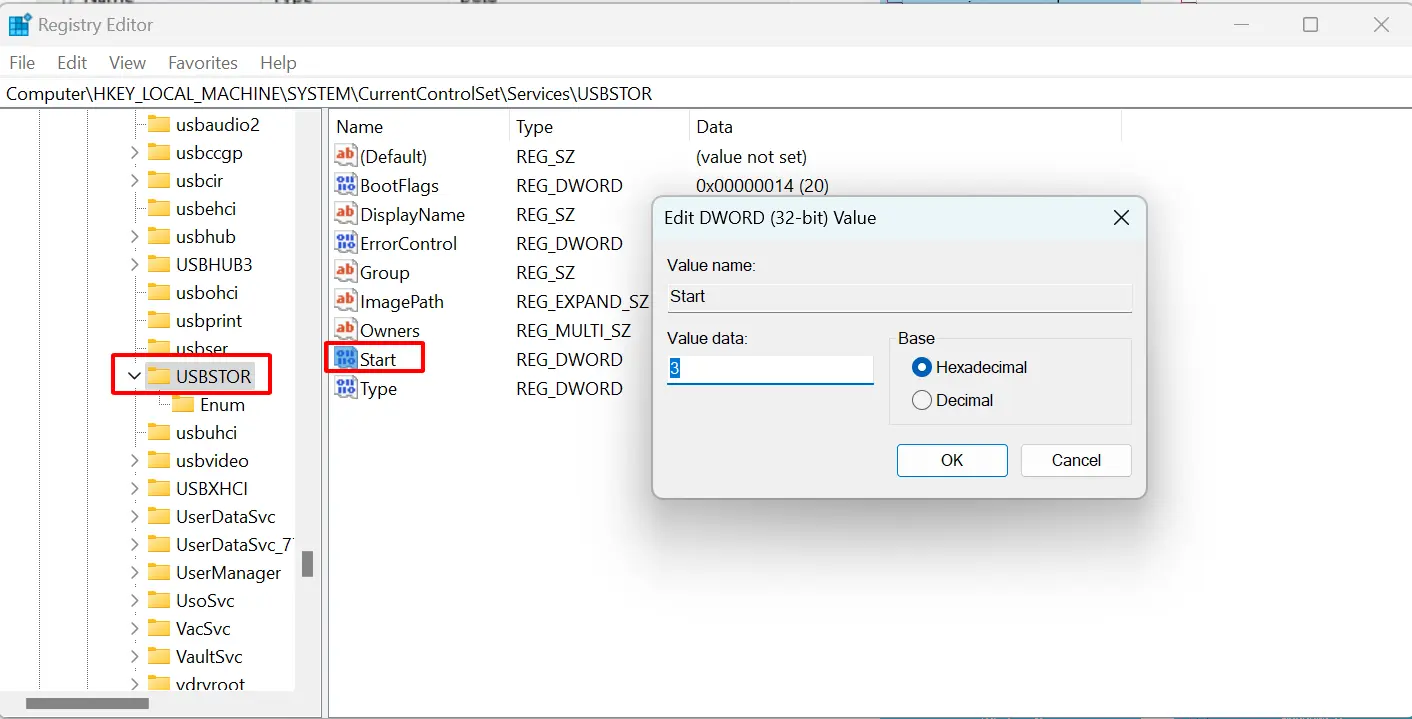Vô hiệu hóa cổng USB thông qua Registry