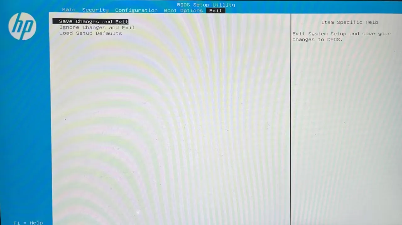 Lưu tùy chọn thay đổi trong BIOS