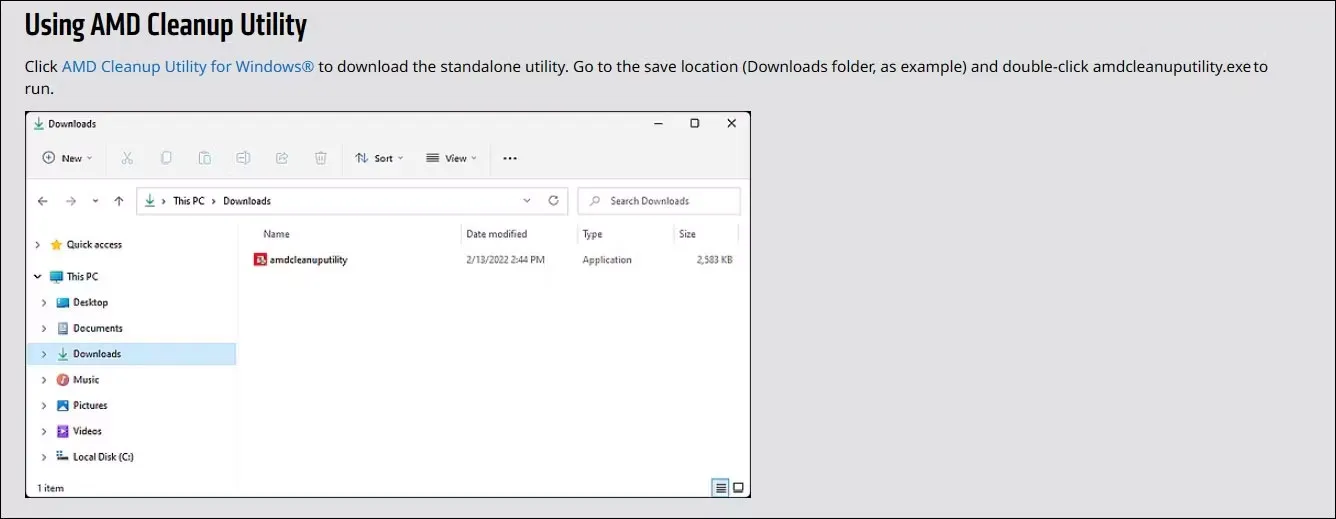 Tải AMD Cleanup Utility