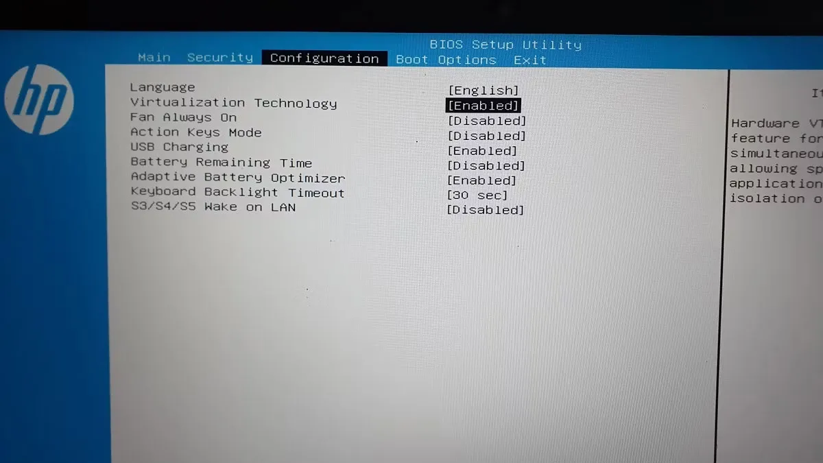 Kích hoạt ảo hóa phần cứng trong BIOS
