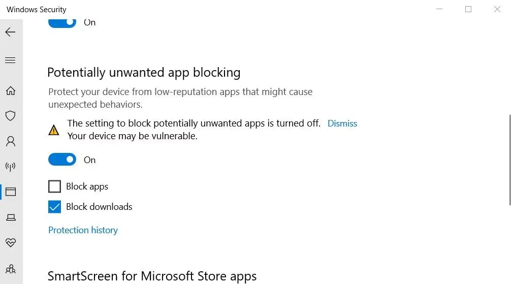 Hộp kiểm Block apps