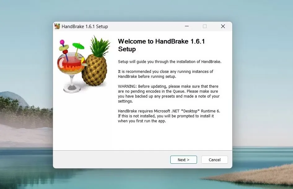Hoàn tất cài đặt HandBrake