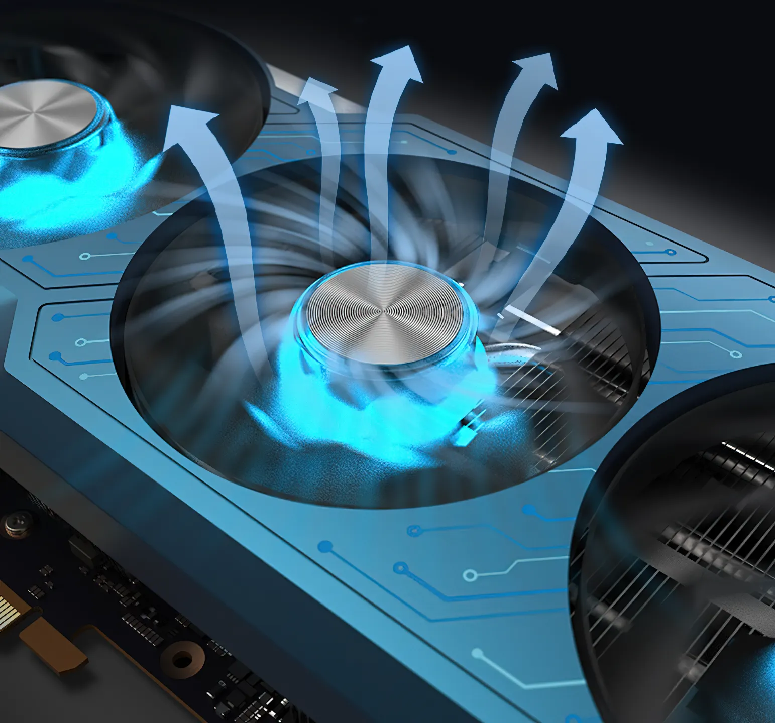 Quạt tản nhiệt của Radeon RX 6750 GRE Aurora OC