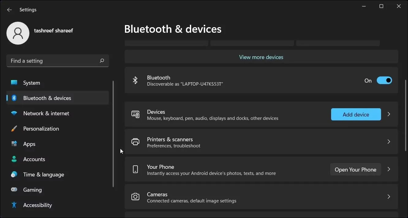 Cài đặt Printers & scanners trong ứng dụng Settings Windows 11