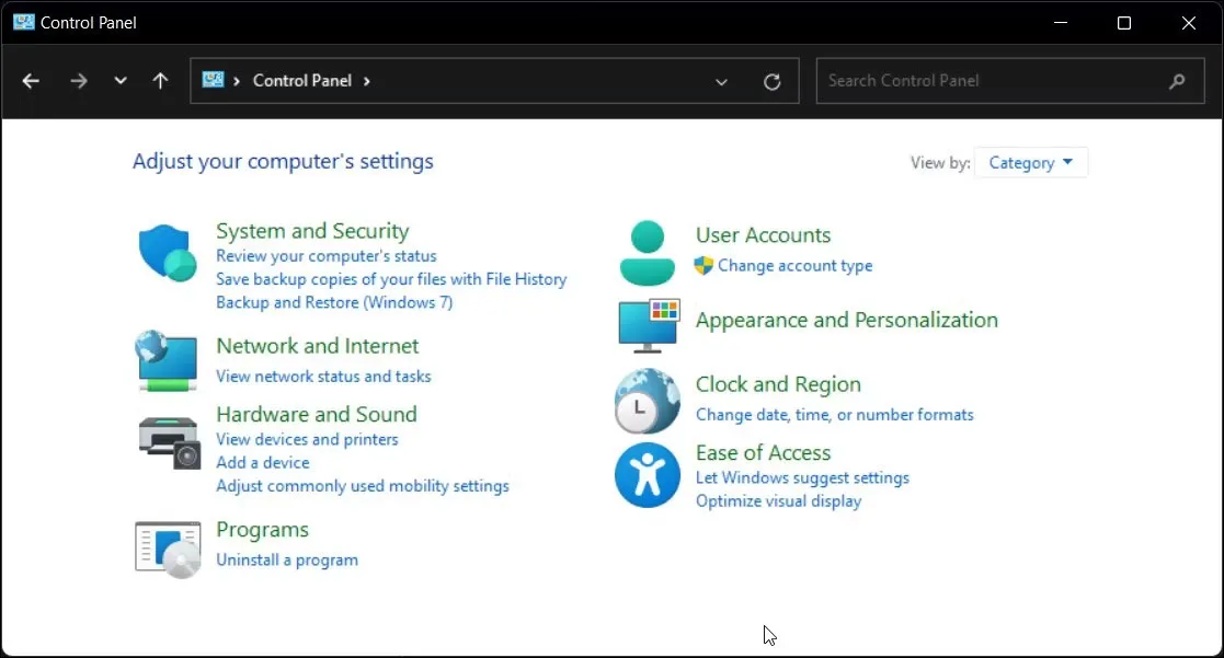 Tùy chọn xóa máy in trong Control Panel Windows 11